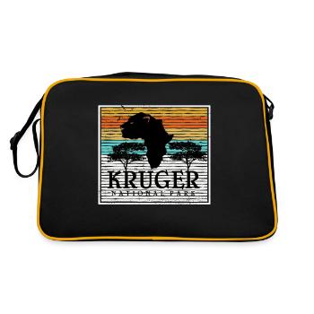 Leopard National Park Africa Kruger Safari Big Five - Retro Bag - black/gold - Back