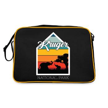 Elephant National Park Africa Kruger Safari Big Fi - Retro Bag - black/gold - Back