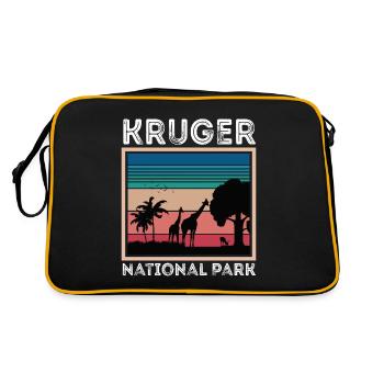 Giraffe National Park Africa Kruger Safari Big Fiv - Retro Bag - black/gold - Back