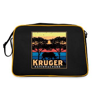 Kruger National Park Safari Rhino Africa Big Five S - Retro Bag - black/gold - Back