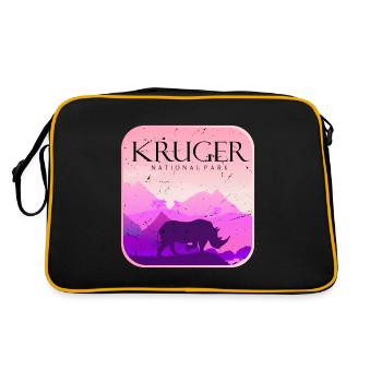 Rhino Kruger National Park Safari Africa Big Five - Retro Bag - black/gold - Back