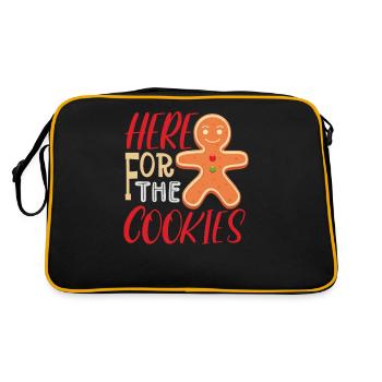 Ici pour les biscuits cuits citation humaine - Sac Retro - noir/or - Dos