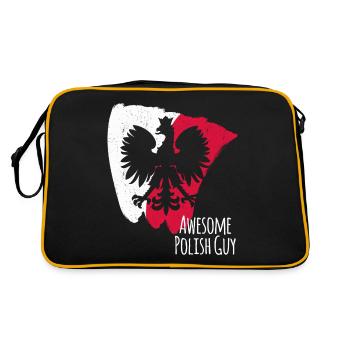 Poland Pole Flag Polish - Retro Bag - black/gold - Back