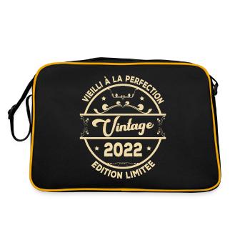 Vintage 2022 Idée Cadeau D Anniversaire Rétro 2022 - Sac Retro - noir/or - Dos