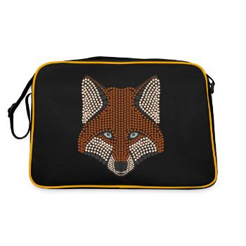 Conception d'animal de la forêt de renard parsemée de tête d'animal - Sac Retro - noir/or - Dos