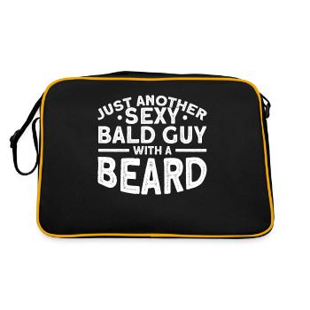 Bärte Spruch Lustiges Bartgeschenk Bart - Retro Tasche - Schwarz/Gold - Hinten