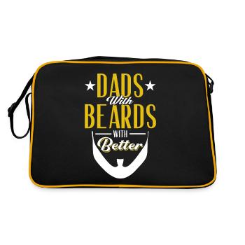 Barbes Dire Barbe Drôle Barbe Cadeau Barbe - Sac Retro - noir/or - Dos
