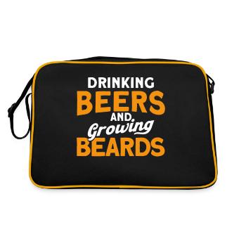 Barbes Dire Barbe Drôle Barbe Cadeau Barbe - Sac Retro - noir/or - Dos