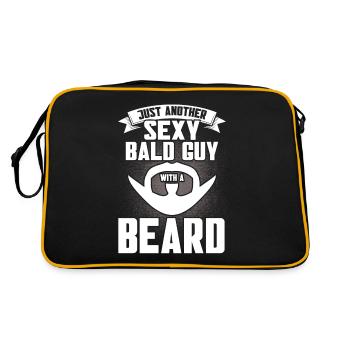 Bärte Spruch Lustiges Bartgeschenk Bart - Retro Tasche - Schwarz/Gold - Hinten