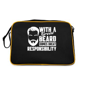 Barbes Dire Barbe Drôle Barbe Cadeau Barbe - Sac Retro - noir/or - Dos