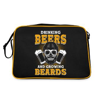 Barbes Dire Barbe Drôle Barbe Cadeau Barbe - Sac Retro - noir/or - Dos