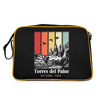 Torres del Paine Nationalpark Patagonien Chile Eis - Retro Bag - black/gold - Back