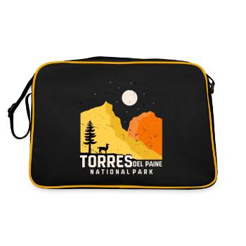 Nationalpark Chile Torres del Paine mit blauem Eis - Retro Bag - black/gold - Back