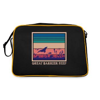 Korallenriff Australien Great Barrier Reef Tauchen - Retro Tasche - Schwarz/Gold - Hinten