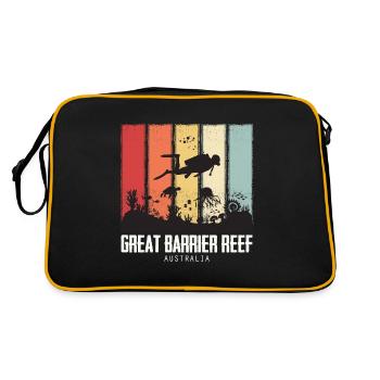 Great Barrier Reef Tauchen Australien Korallenriff - Retro Tasche - Schwarz/Gold - Hinten