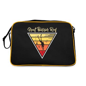 Tauchen Australien Great Barrier Reef Souvenir Tau - Retro Tasche - Schwarz/Gold - Hinten
