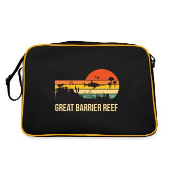 Great Barrier Reef Souvenir Tauchen Australien Kor - Retro Tasche - Schwarz/Gold - Hinten