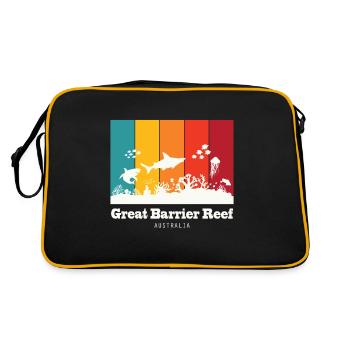 Australien Great Barrier Reef Souvenir Tauchen Kor - Retro Tasche - Schwarz/Gold - Hinten