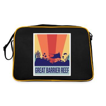 Tauchen Great Barrier Reef Souvenir Australien Tau - Retro Tasche - Schwarz/Gold - Hinten