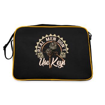 Real Men Don't Use Keys, Locksmith - Retro Bag - black/gold - Back