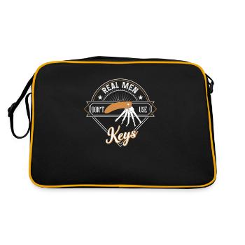 Real Men Don't Use Keys, Schlüsseldienst - Retro Tasche - Schwarz/Gold - Hinten