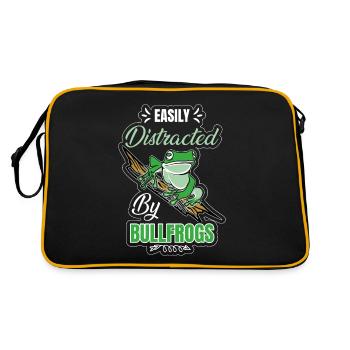 Easily Distracted By Bullfrogs, Frog Hunting - Retro Bag - black/gold - Back
