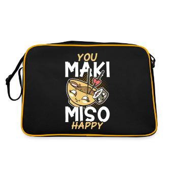Sushi Cadeau Riz Doux Sushi - Sac Retro - noir/or - Dos