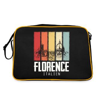 Italy Florence Dome Tuscany Cathedral Skyline - Retro Bag - black/gold - Back