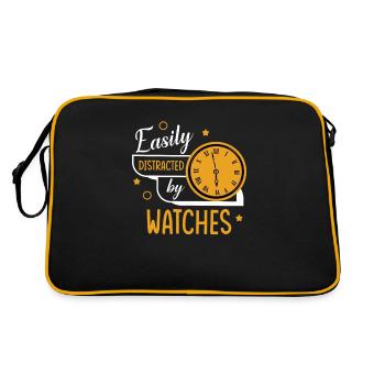 Easily Distracted By Watches, Watch Collector - Retro Bag - black/gold - Back