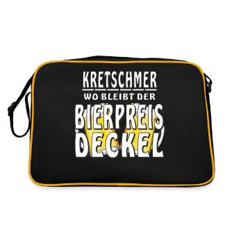 KRETSCHMER WO BLEIBT DER BIERPREIS DECKEL - Retro Tasche - Schwarz/Gold - Hinten