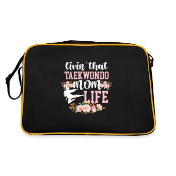 Taekwondo Mutter Tae Kwon Do Kampfsport Geschenk - Retro Tasche - Schwarz/Gold - Hinten