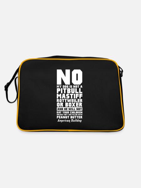 American Bulldog - Retro Tasche - Schwarz/Gold - Hinten