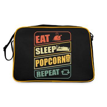 J’adore le maïs soufflé et les soirées cinéma - Sac Retro - noir/or - Dos