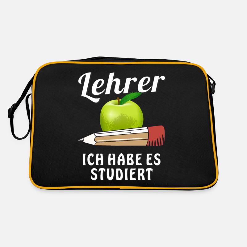 LEHRER ICH HABE ES STUDIERT - Retro Tasche - Schwarz/Gold