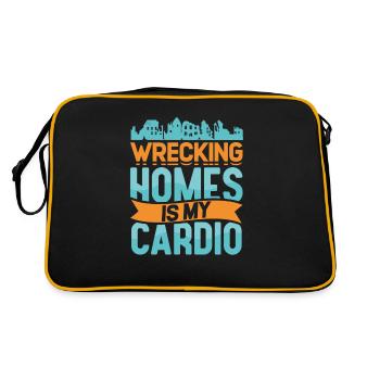 Détruire des maisons est mon cardio - Sac Retro - noir/or - Dos