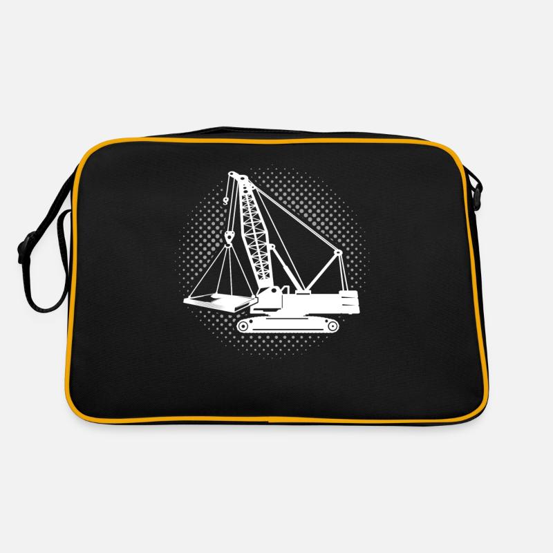 Crane operator Crawler crane Crane driver crane Retro Bag