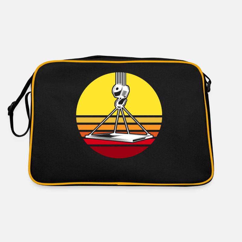 Crane operator Crawler crane Crane driver crane Retro Bag