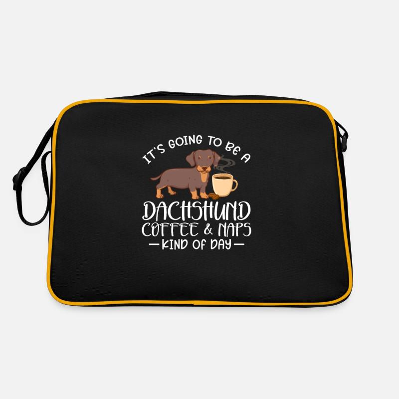 Dackel Kaffee Hund Hunde Dachshund Teckel Geschenk Retro Tasche