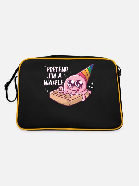 Imagine I'm a waffle joke - Retro Bag - black/gold - Back