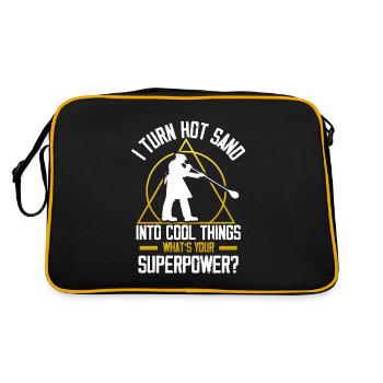 I Turn Hot Sand Into Cool Things, Glasbläser - Retro Tasche - Schwarz/Gold - Hinten