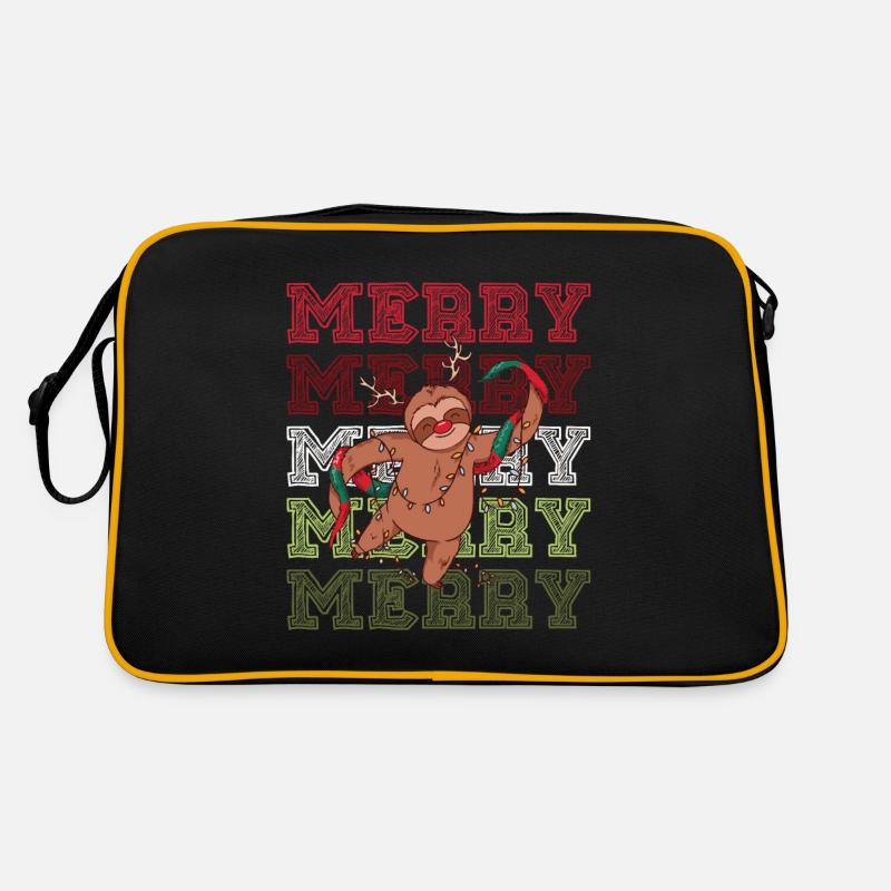 Merry Christmas Merry Sloth Christmas Tree Retro Bag