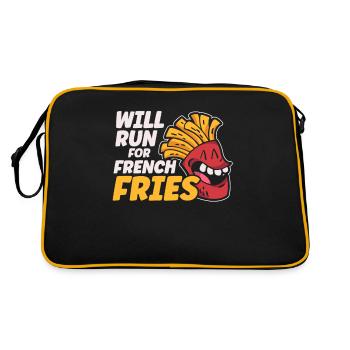 Pommes Frites Fast Food Pommes Frites - Retro Tasche - Schwarz/Gold - Hinten