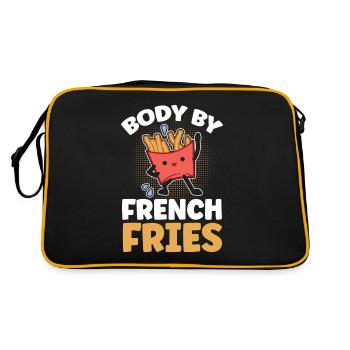 Pommes Frites Fast Food Pommes Frites - Retro Tasche - Schwarz/Gold - Hinten