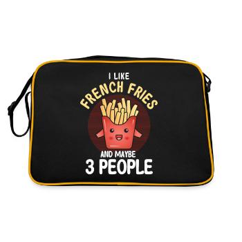 Pommes Frites Fast Food Pommes Frites - Retro Tasche - Schwarz/Gold - Hinten