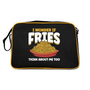 Pommes Frites Fast Food Pommes Frites - Retro Tasche - Schwarz/Gold - Hinten