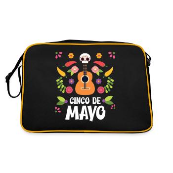 Cinco de Mayo Violon Crâne Mexique Fête Nationale Mex - Sac Retro - noir/or - Dos