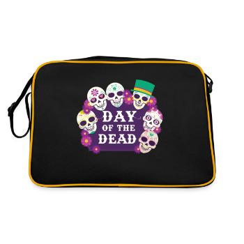 Jour des morts Sugar Skull Fête mexicaine - Sac Retro - noir/or - Dos