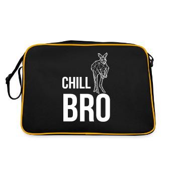 Kangaroo Chill Bro Australia Marsupials Funny - Retro Bag - black/gold - Back