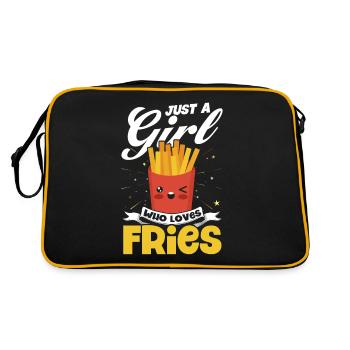 Pommes Frites Fast Food Pommes Frites - Retro Tasche - Schwarz/Gold - Hinten