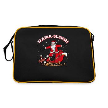 Nama-Sleigh, Joyeux Père Noël Pose de Yoga - Sac Retro - noir/or - Dos